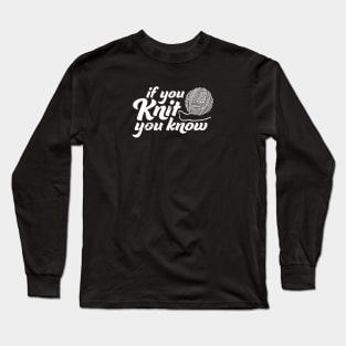 Vintage Knitting Graphic for Knitters Long Sleeve T-Shirt